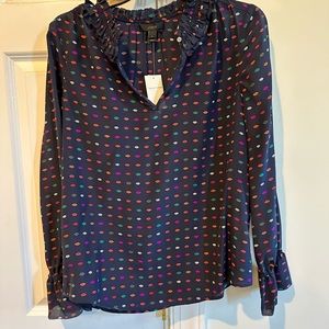 J.Crew silk print top in size 4